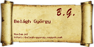 Belágh György névjegykártya